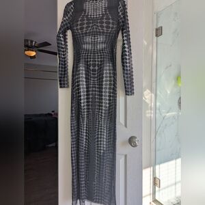 Elegant Gray Patterned Dress